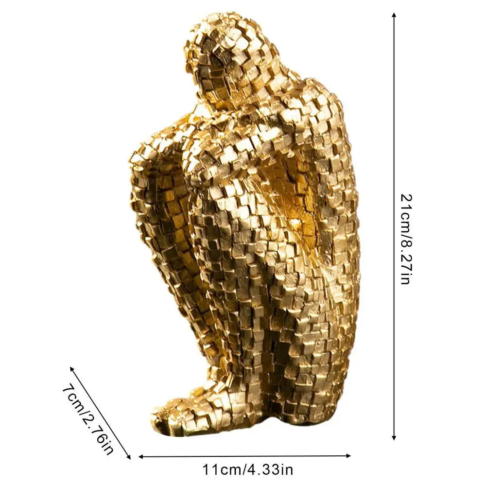 Nordic Abstract Thinker Resin Statue for Home Decor