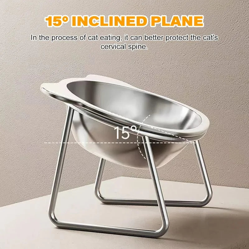 ComfortFeed™ Anti-Strain Stainless Steel Bowl for Cats and Dogs