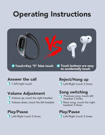 XT80 ActiveBeat Bluetooth Earphones – True Wireless Noise Reduction Headphones with Secure Earhooks