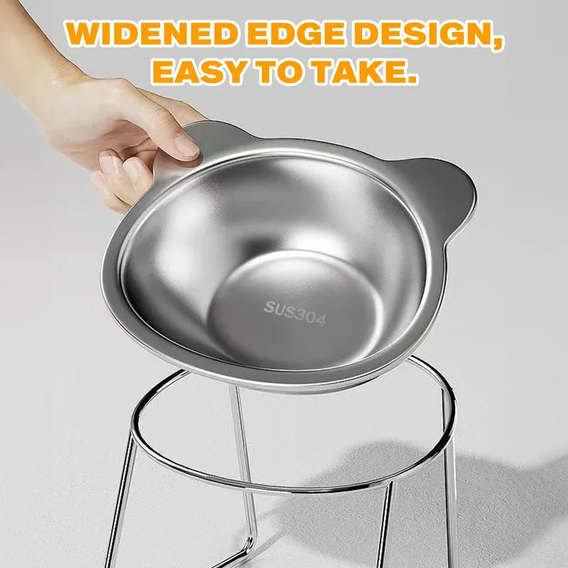 ComfortFeed™ Anti-Strain Stainless Steel Bowl for Cats and Dogs