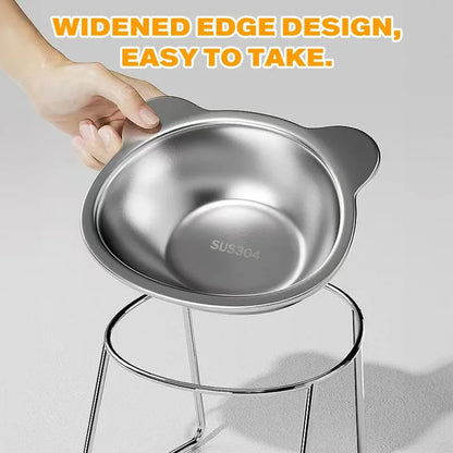 ComfortFeed™ Anti-Strain Stainless Steel Bowl for Cats and Dogs