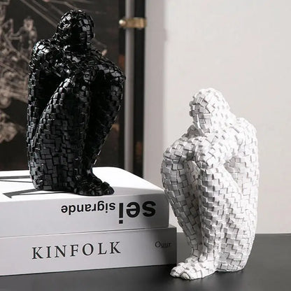 Nordic Abstract Thinker Resin Statue for Home Decor