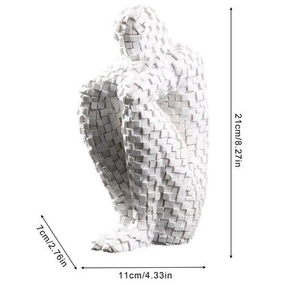 Nordic Abstract Thinker Resin Statue for Home Decor