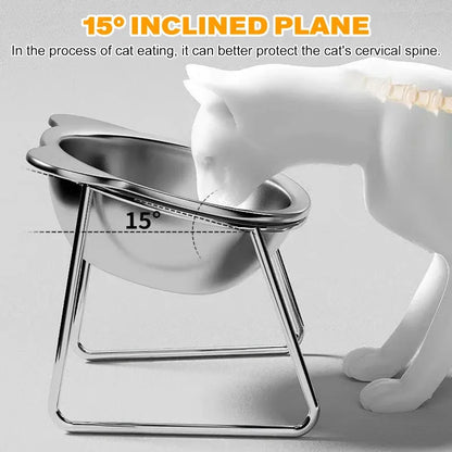 ComfortFeed™ Anti-Strain Stainless Steel Bowl for Cats and Dogs