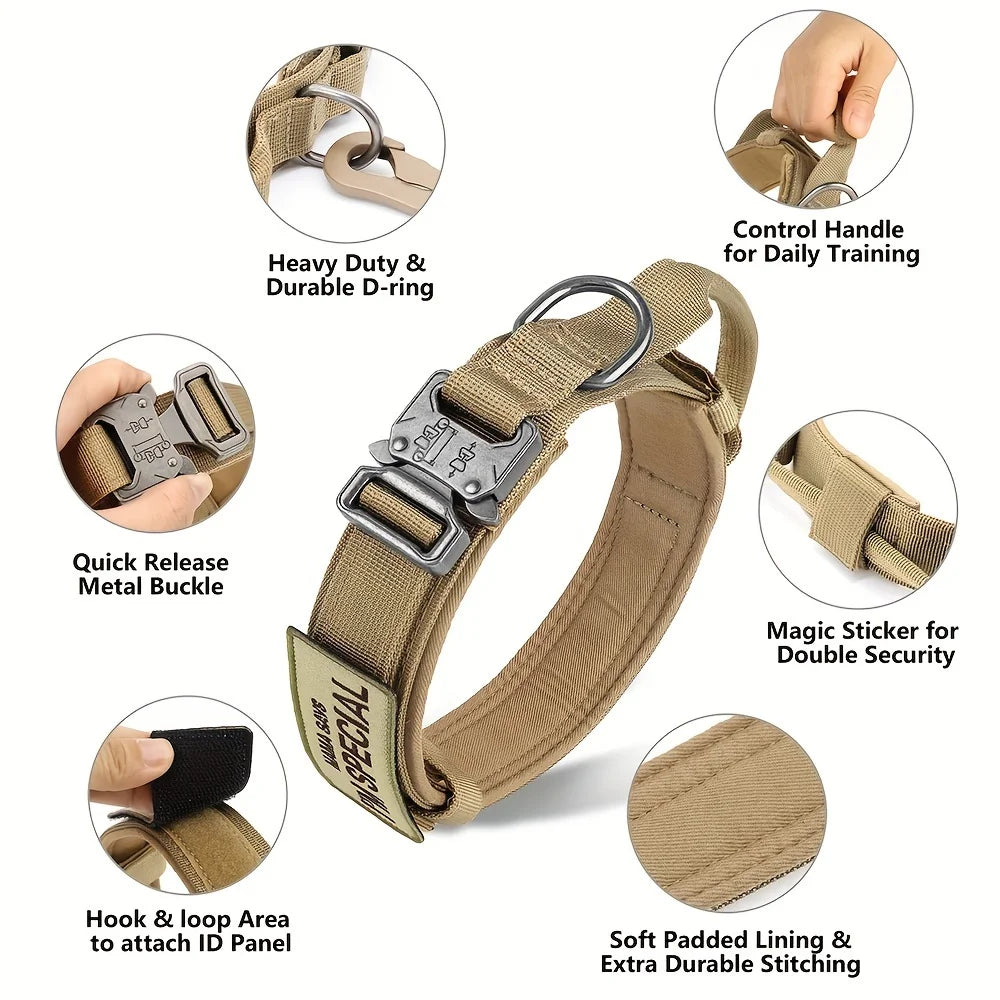 CommandK9™ Military-Style Training Collar with Handle & Patch