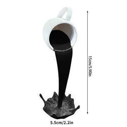 Floating Coffee Mug Resin Sculpture Home Decor