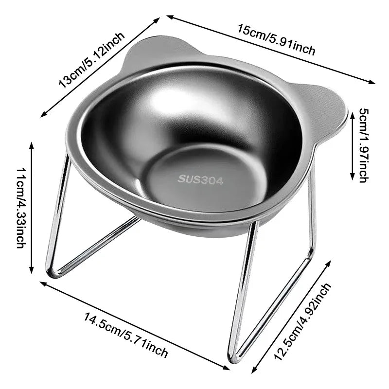 ComfortFeed™ Anti-Strain Stainless Steel Bowl for Cats and Dogs